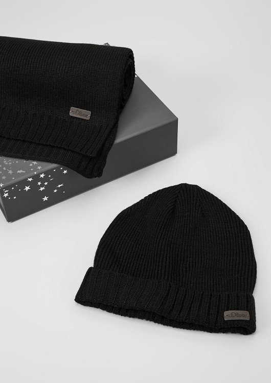 s.Oliver pánská dárková sada čepice a šála