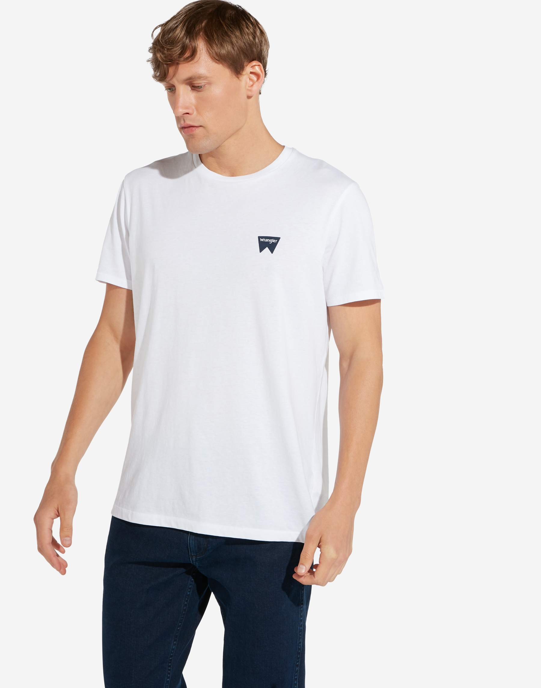 Wrangler pánské triko s logem W7C07D312 Bílá XXXL
