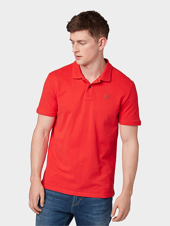 Tom Tailor pánské triko s límečkem 1009577/13189 Červená M