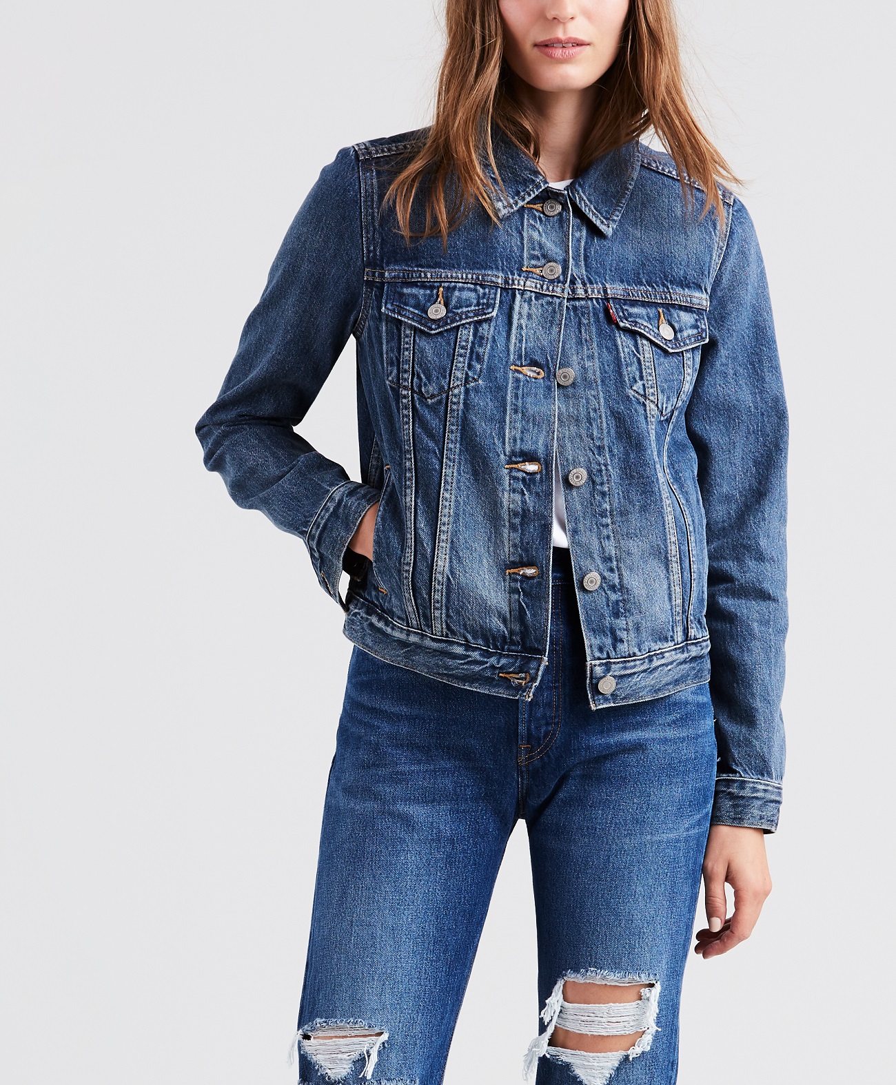 LEVI'S® ORIGINAL TRUCKER JACKET - Dámská džínová bunda 29945-0063 Modrá L