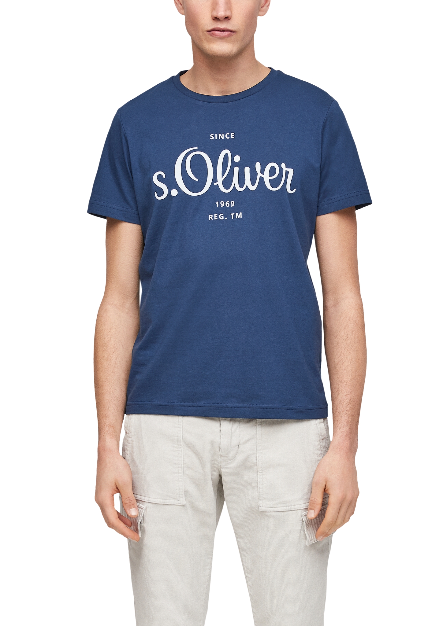 s.Oliver pánské triko s krátkým rukávem 03.899.32.6954/5693 Modrá M