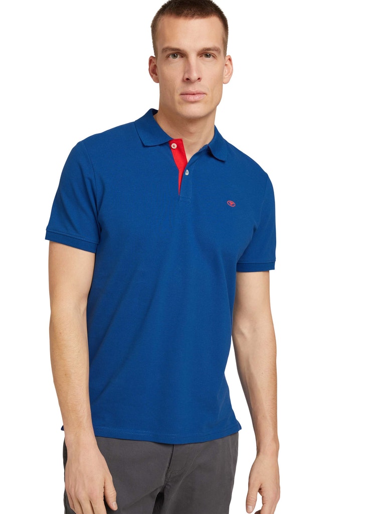 Tom Tailor pánské triko s límečkem 1027713/11132 Modrá XL