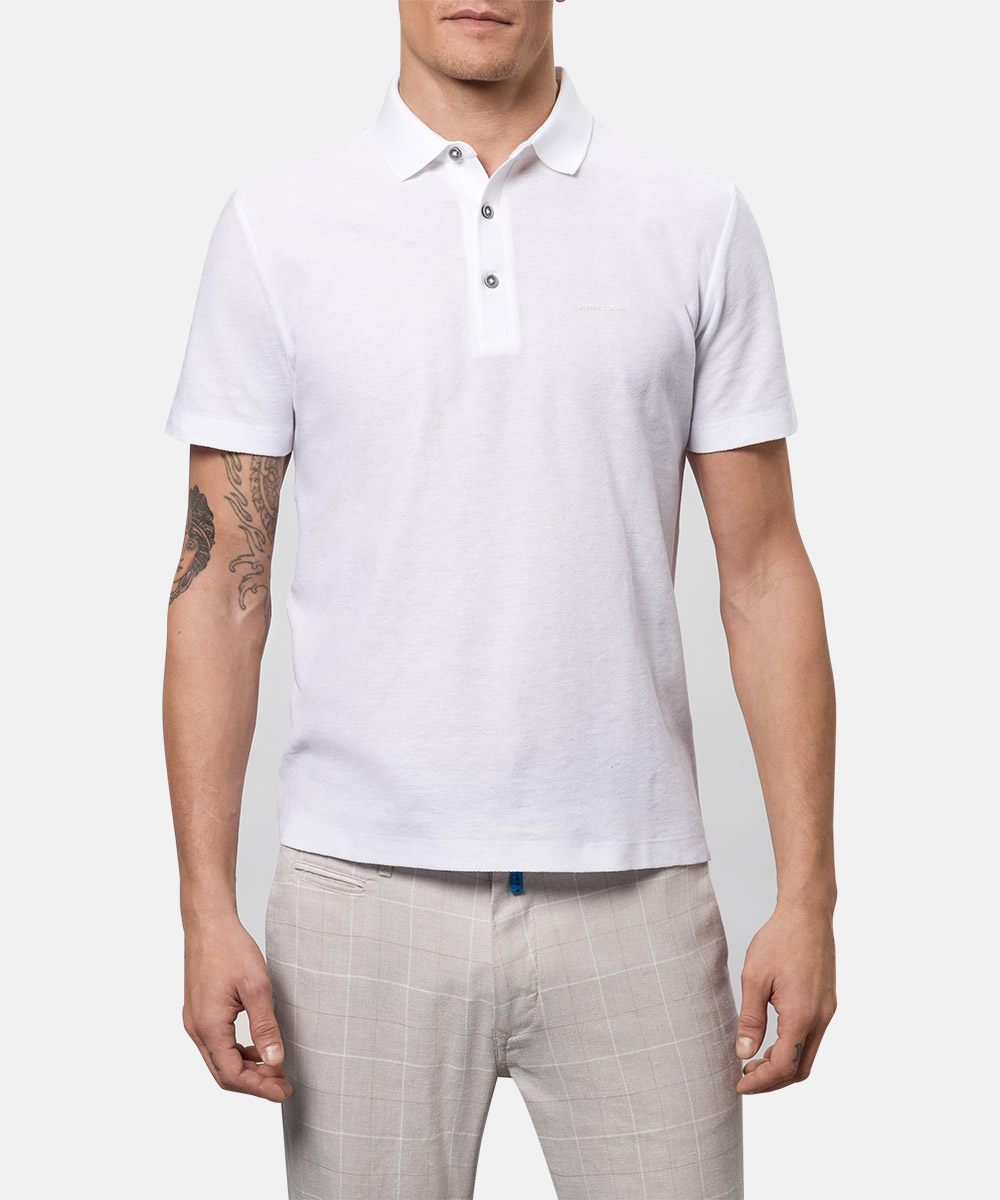 Pierre Cardin pánské triko s límečkem 20194.2014/1019 Bílá XL
