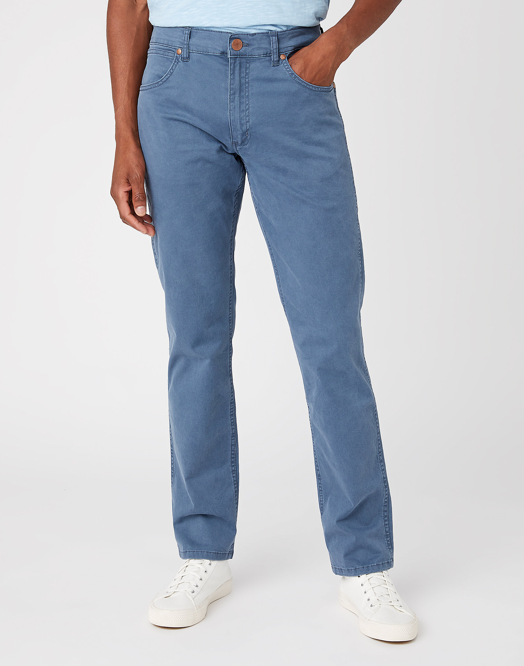 Wrangler pláťěné kalhoty Greensboro W15QY673K Modrá W34/L32