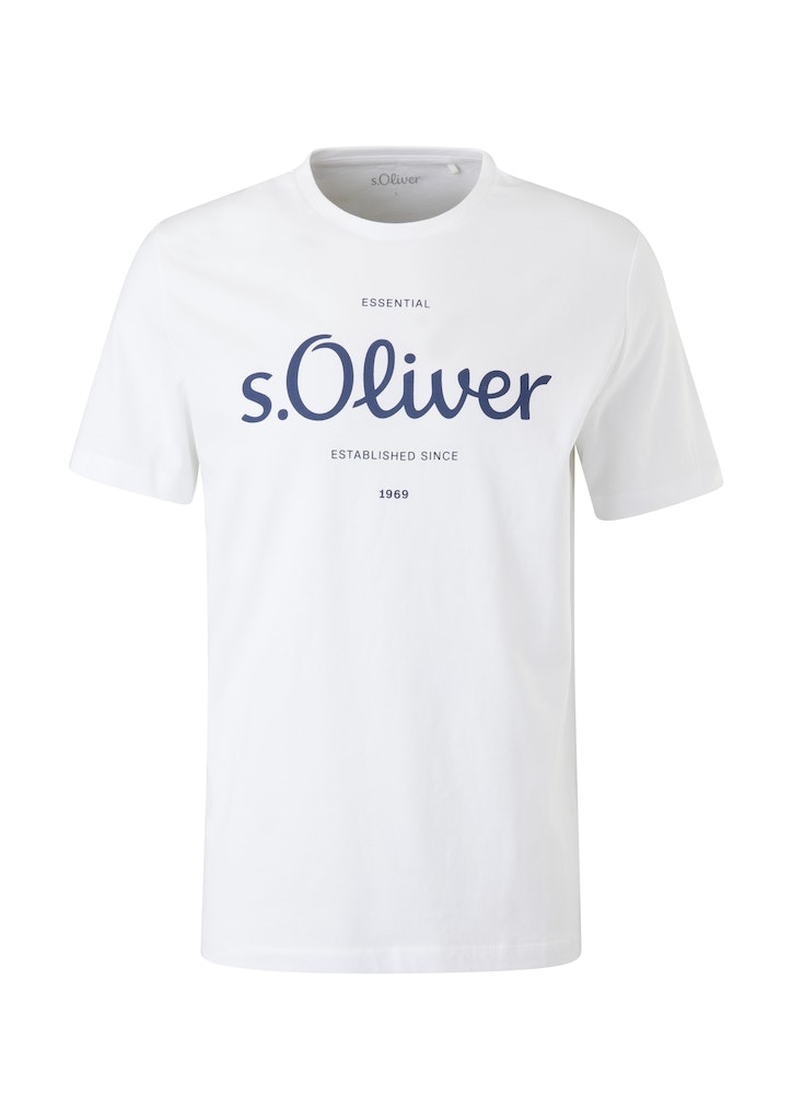 s.Oliver pánské triko s logem 2057432/01D1 Bílá XXL