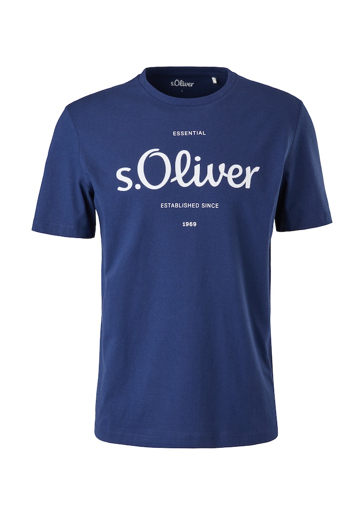 s.Oliver pánské triko s logem 2057432/56D1 Modrá M