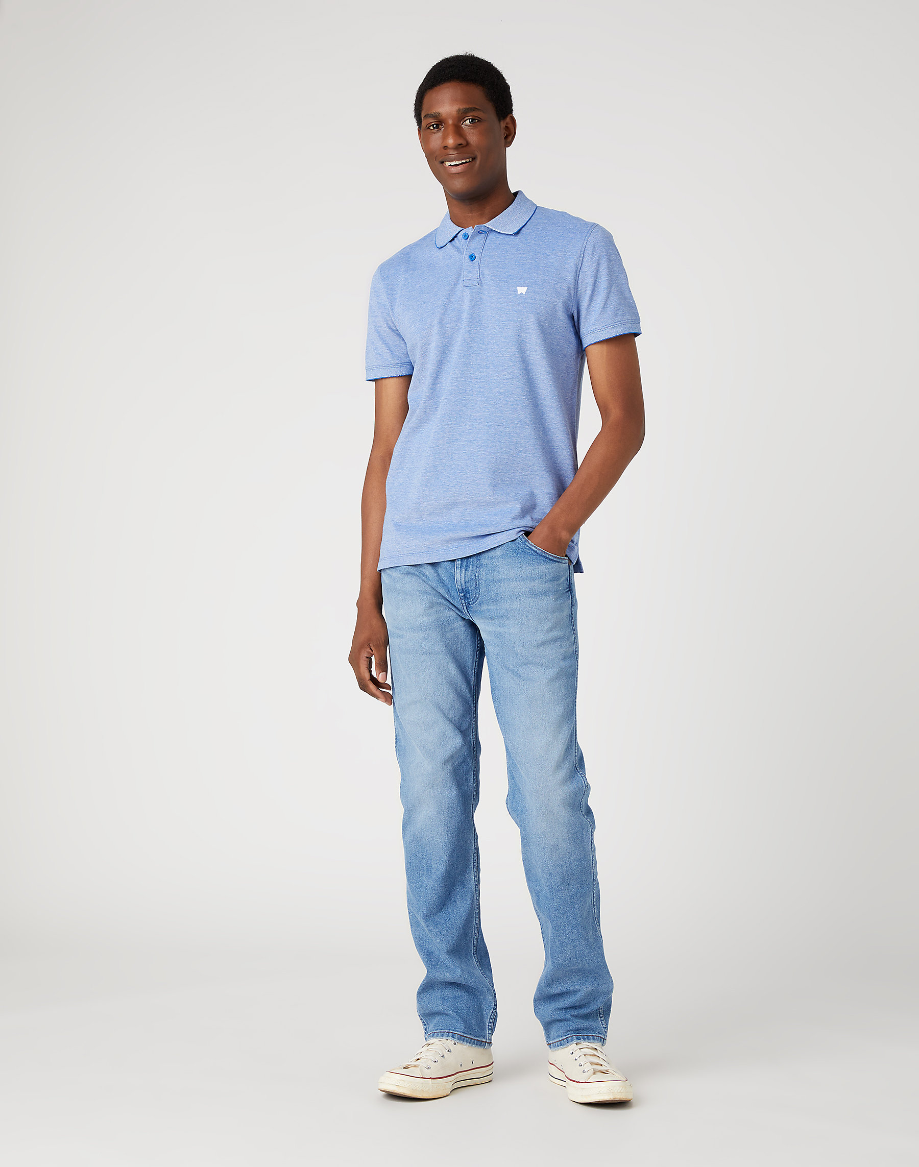 Wrangler pánské triko s límečkem W749KHX05 Modrá M