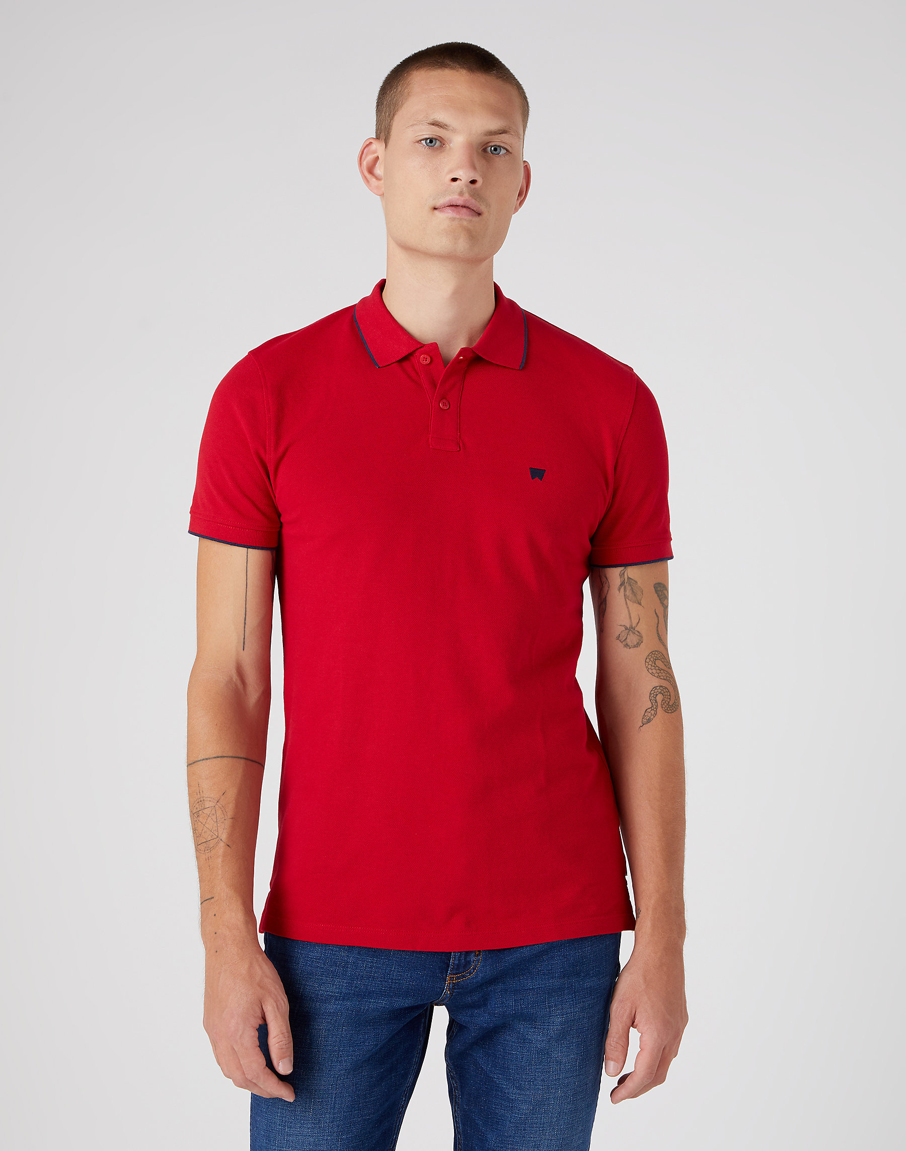Wrangler pánské triko s límečkem W7BHK4X47 Červená L