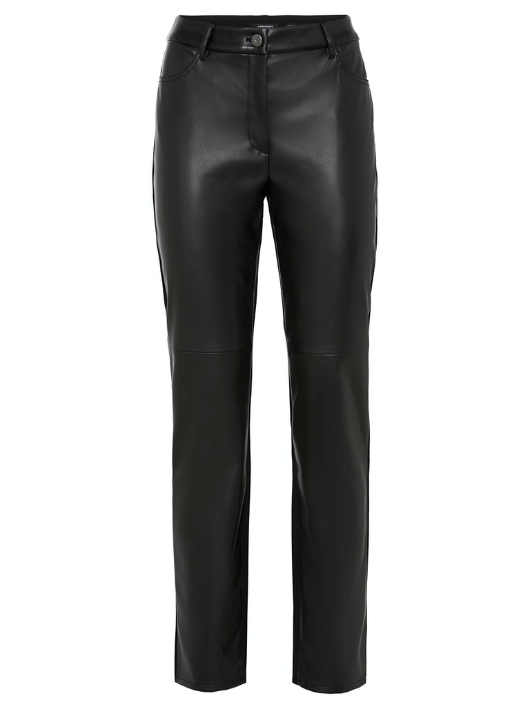Olsen dámské kalhoty s koženkou 14001930 80000 Černá 40