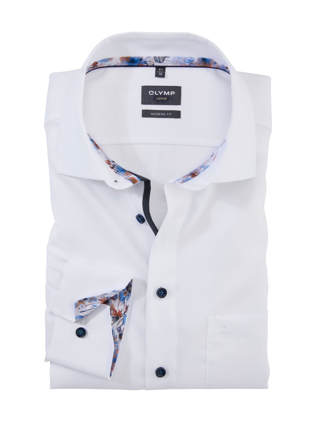 OLYMP Level Five Modern Fit společenská košile s prodlouženým rukávem 1282 00 39 Bílá 44