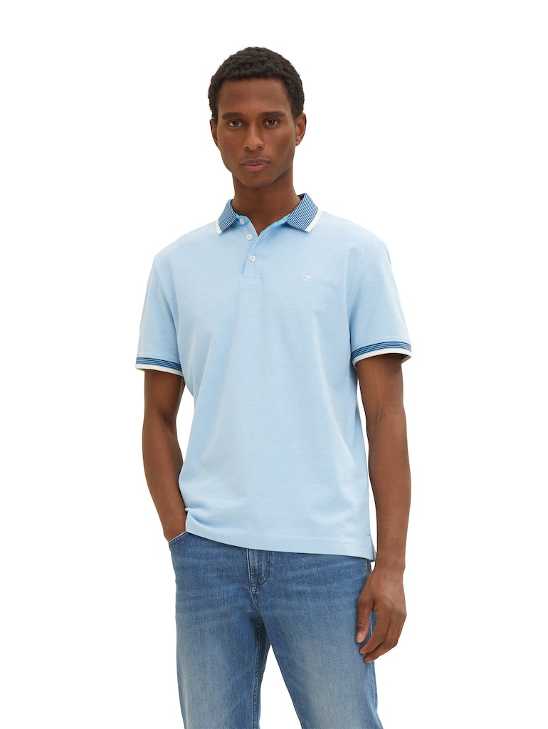 Tom Tailor pánské triko s límečkem 1035900 31656 Modrá XXXL