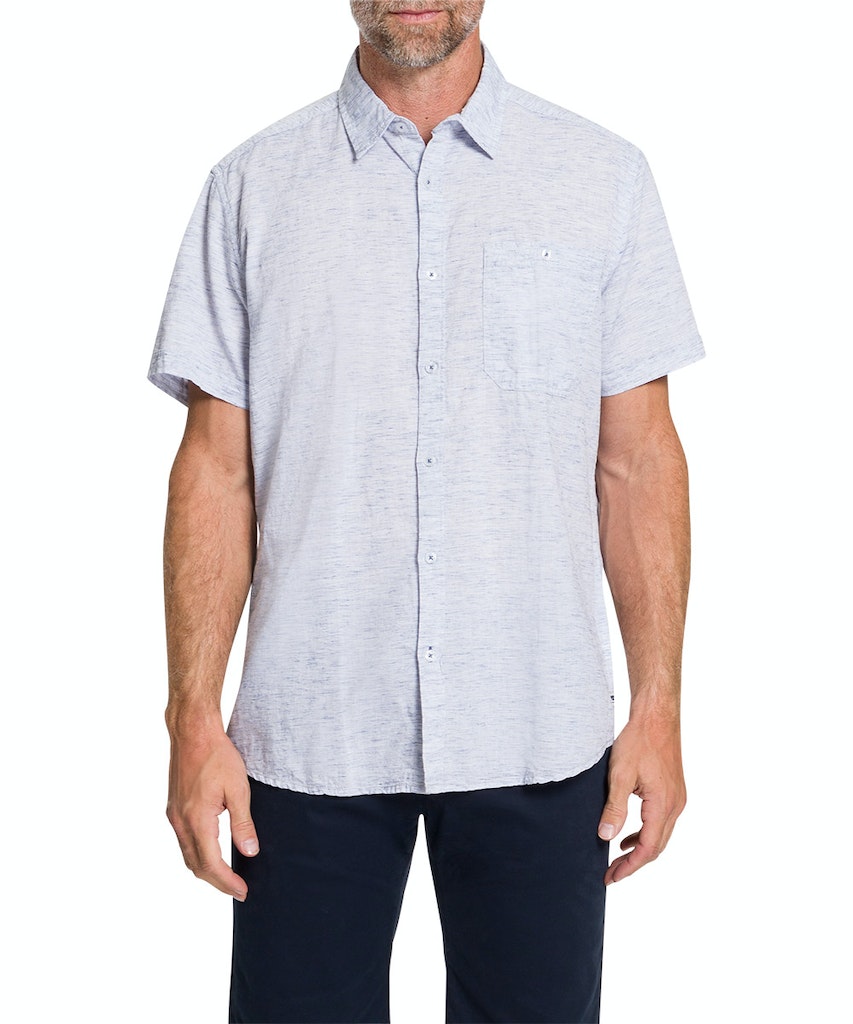 Pioneer pánská lněná košile s krátkým rukávem 40115.2000-6025 Modrá XXL