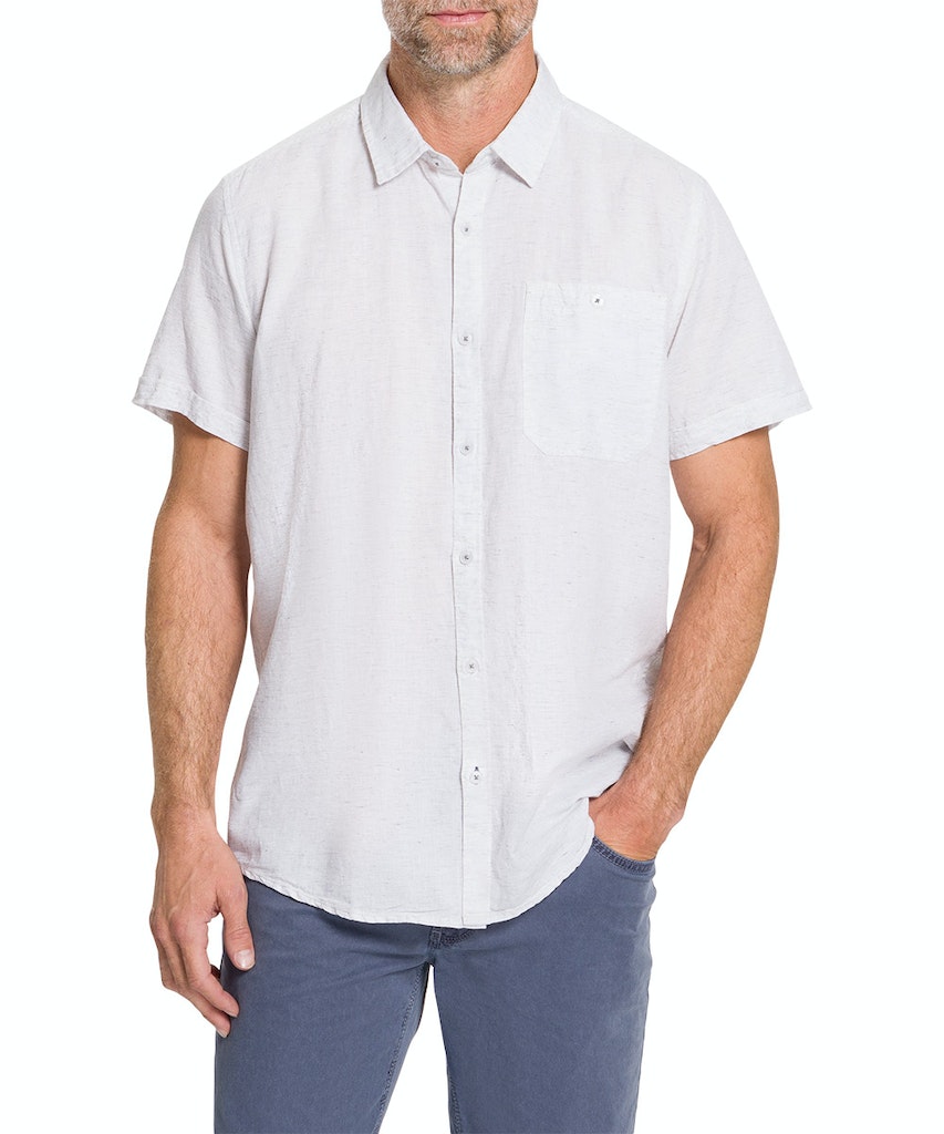 Pioneer pánská lněná košile s krátkým rukávem 40115.2000-9020 Šedá L