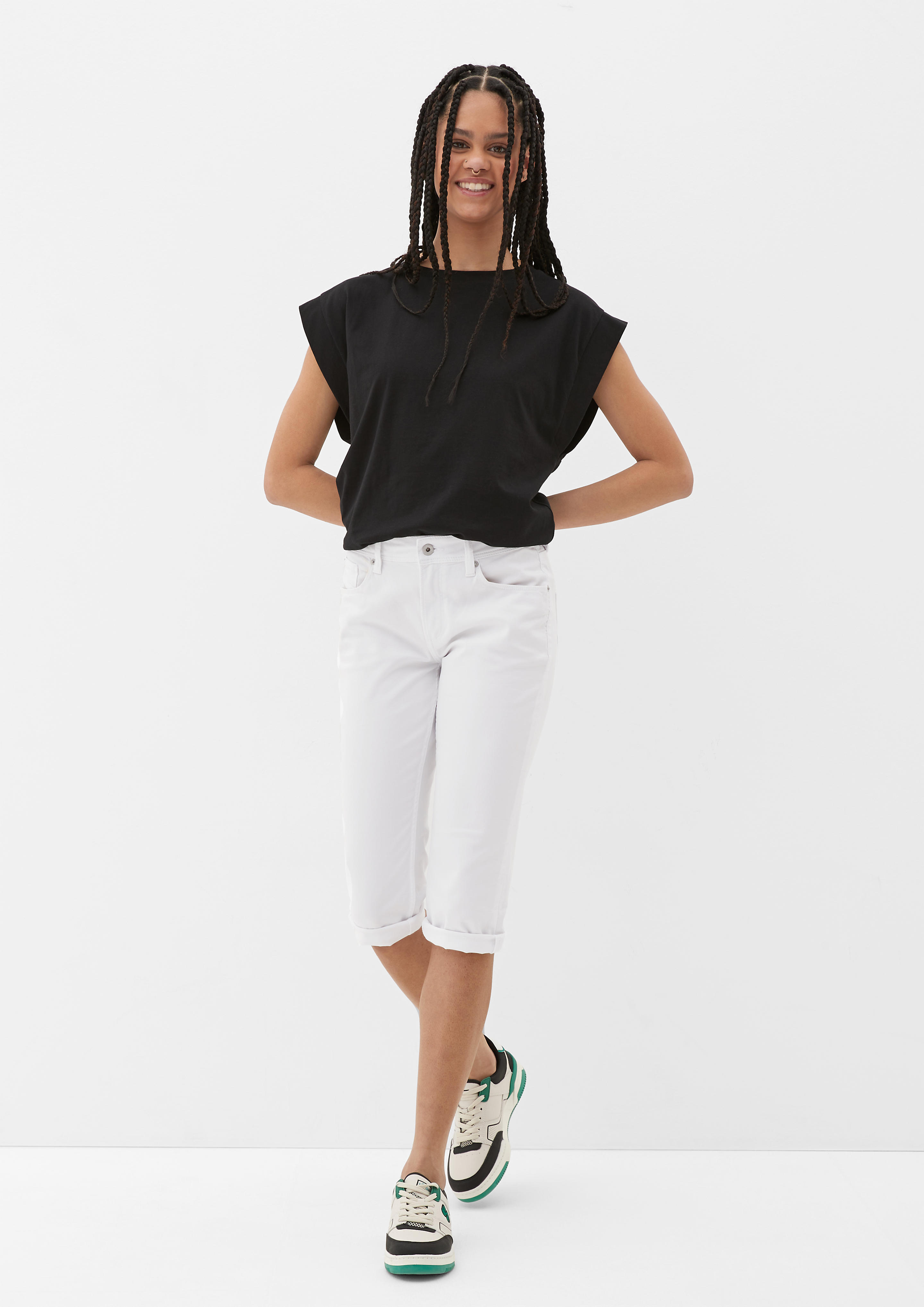s.Oliver RED LABEL Slim fit capri-jeans met stretch in jeans online