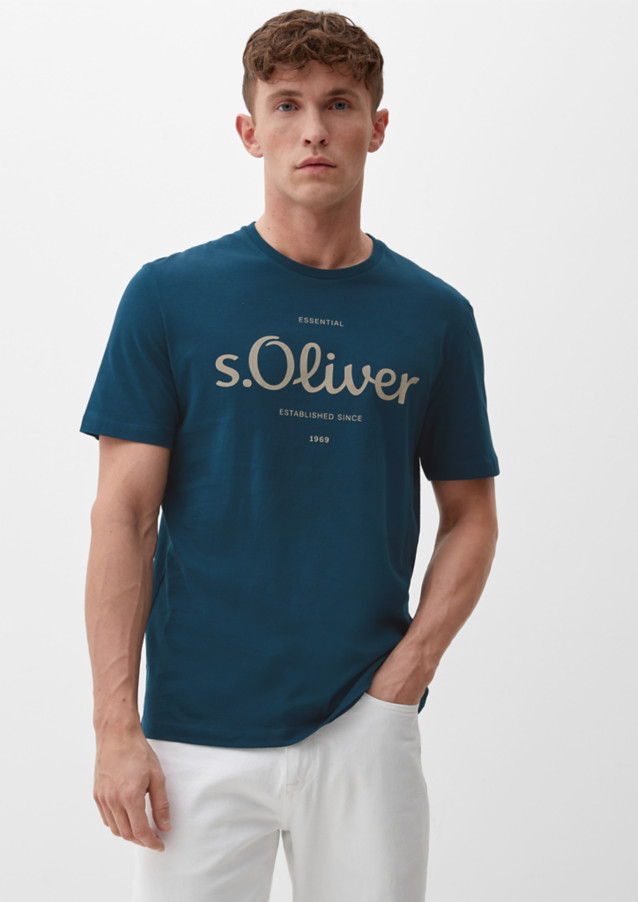 s.Oliver pánské tričko s logem 2131935/69D1 Tyrkysová M