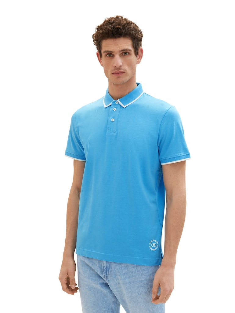 Tom Tailor pánské triko s límečkem 1036327 18395 Modrá XL