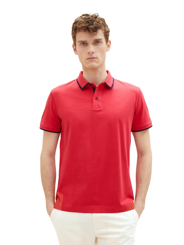 Tom Tailor pánské triko s límečkem 1036327 31045 Červená M
