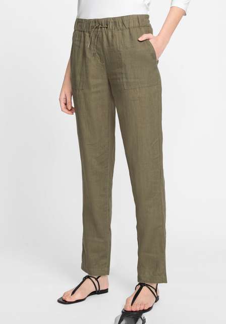 Olsen dámské lněné kalhoty 14002038 50008 Zelená 38