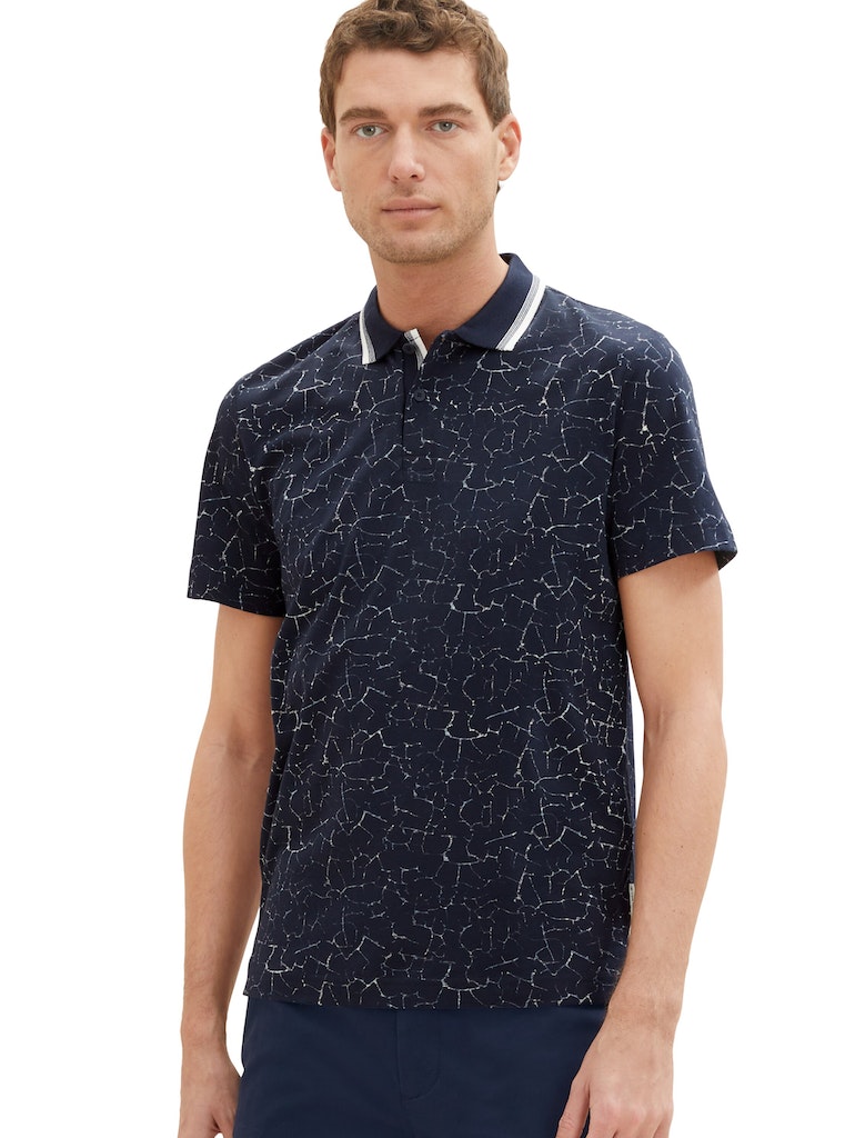 Tom Tailor pánské triko s límečkem 1036441 31836 Modrá XL