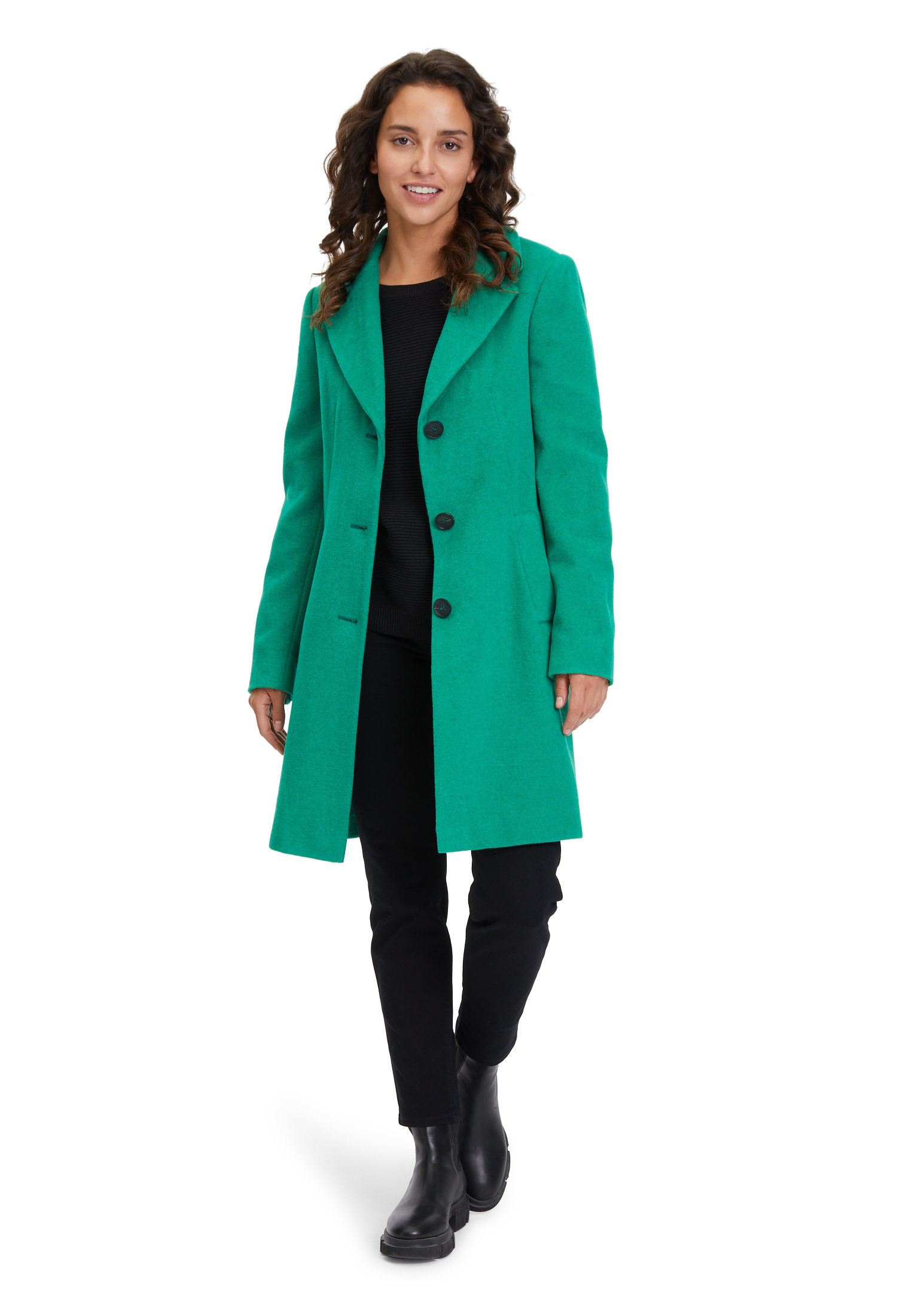 Betty Barclay vlněný podzimní kabát 7573/2146 5742 Zelená 36
