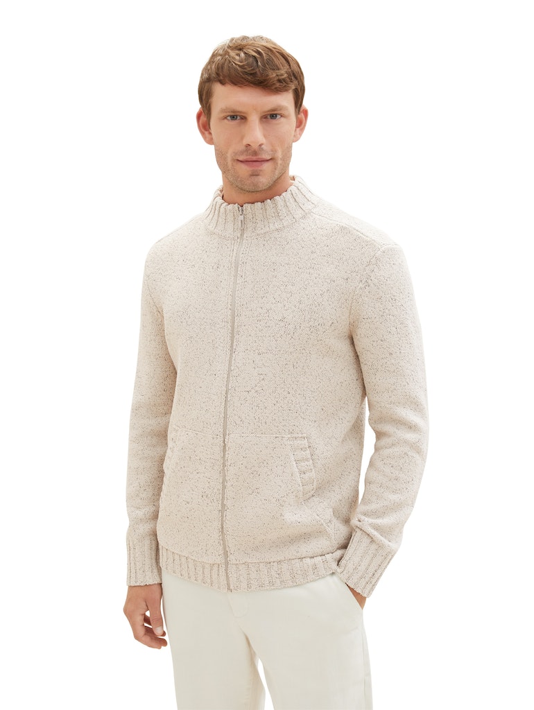 Tom Tailor pánský svetr se zipem 1038237/32734 Béžová XL