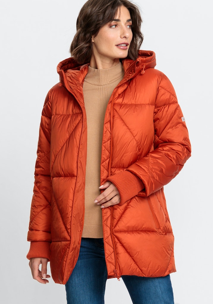 Olsen dámská zimní bunda s kapucí 15101391/20097 Oranžová 40