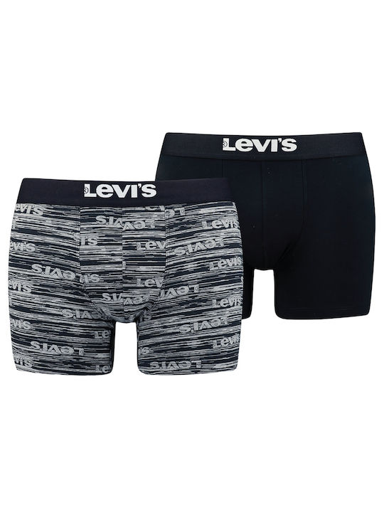 Levi's® BOXER BRIEF 2 PACK - pánské boxerky 2 kusy 37149-0907 Černá M