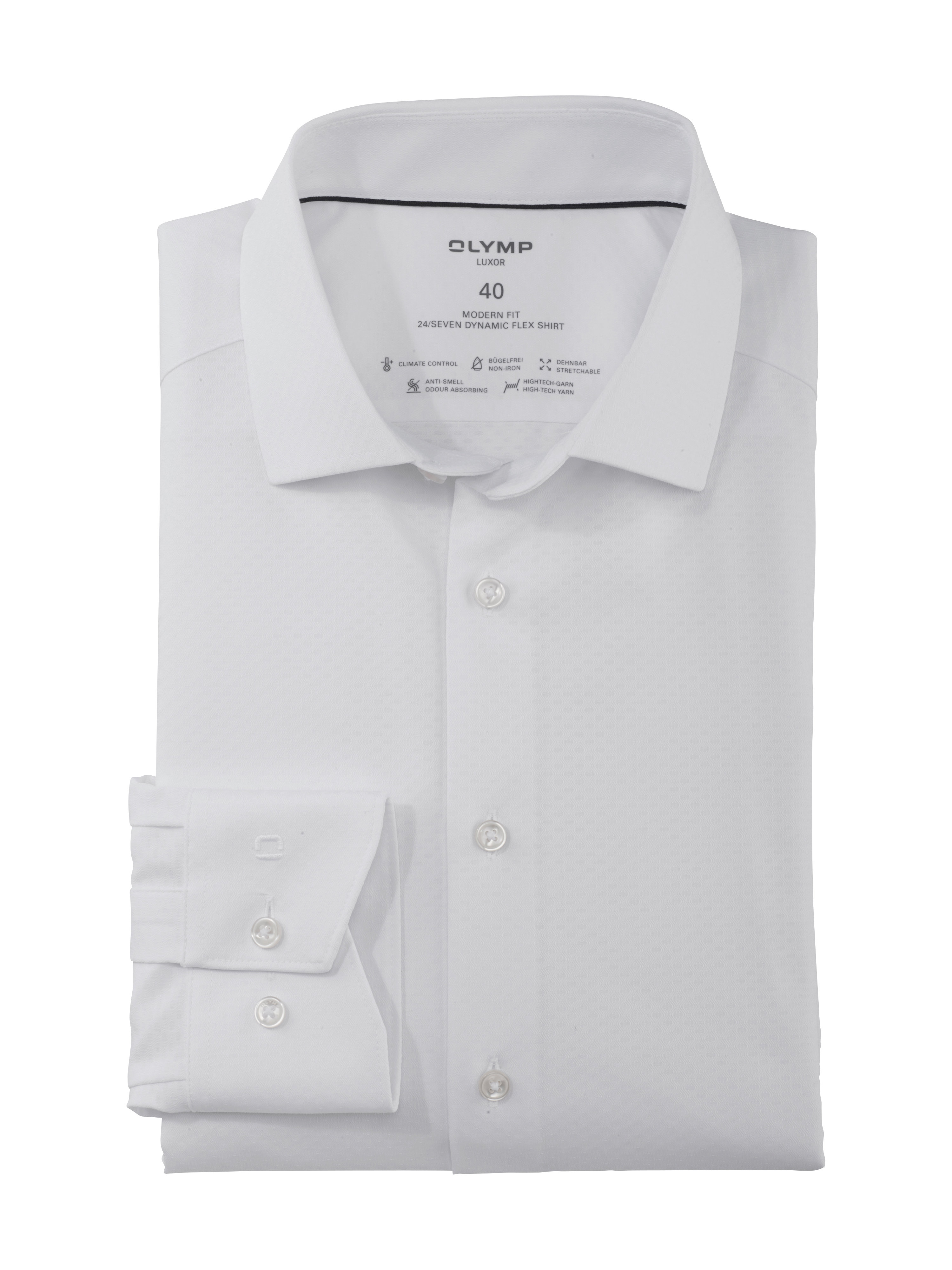 OLYMP Luxor 24/Seven Modern Fit společenská košile 125254 00 Bílá 40