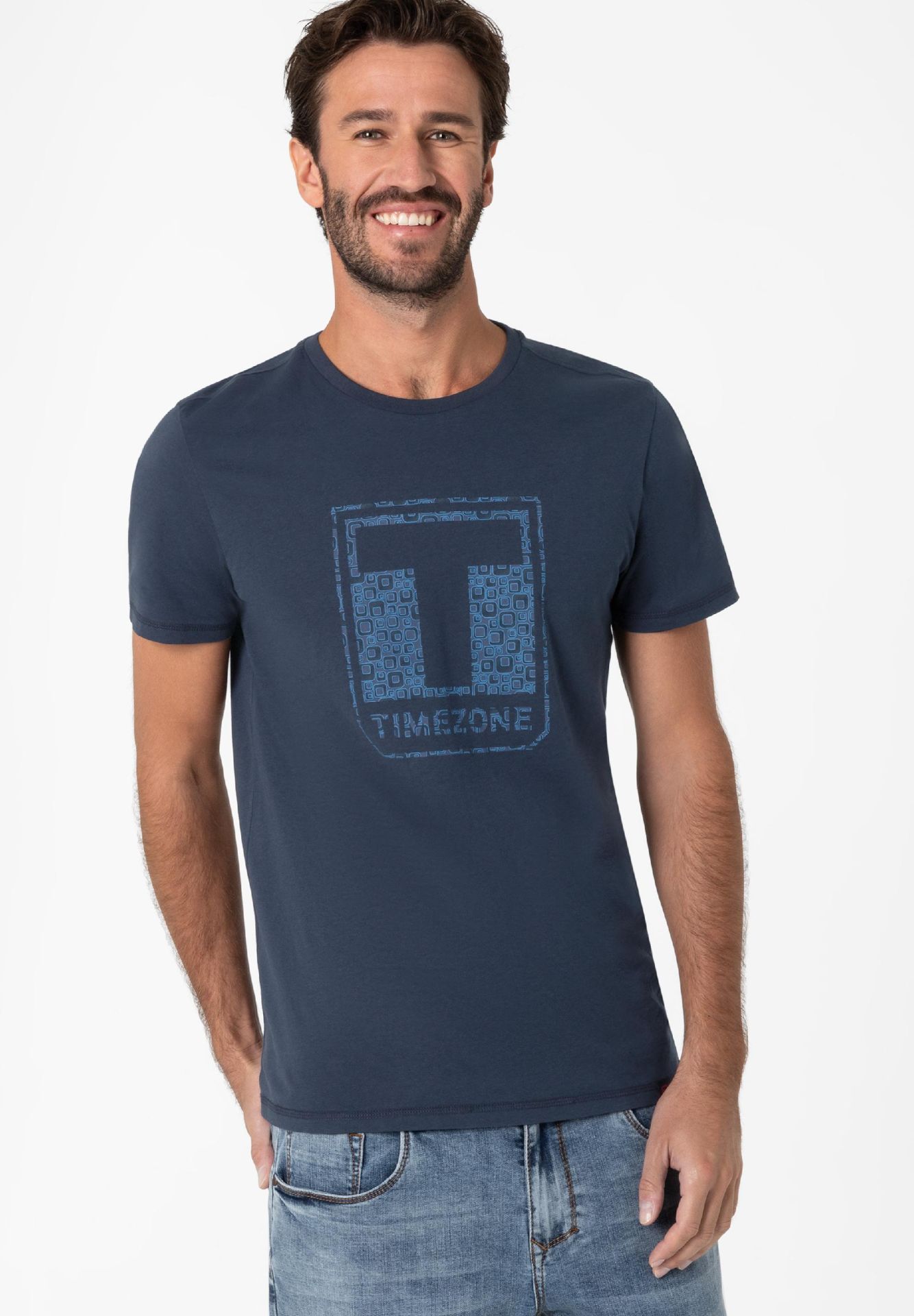 Timezone pánské triko s logem 22-10284-10-6111 3393 Modrá M