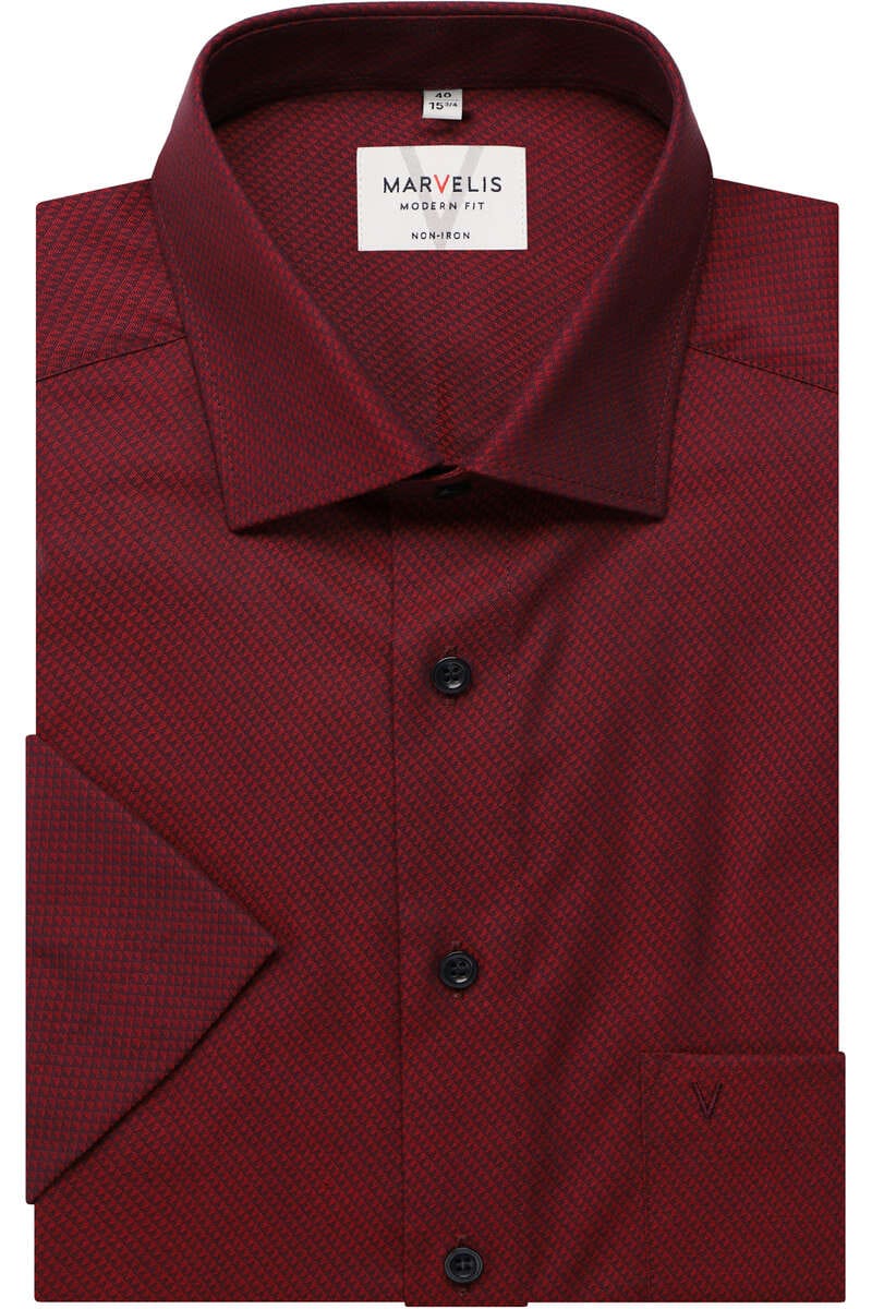 Marvelis Modern Fit pánská košile s krátkým rukávem 724252 35 Červená 43