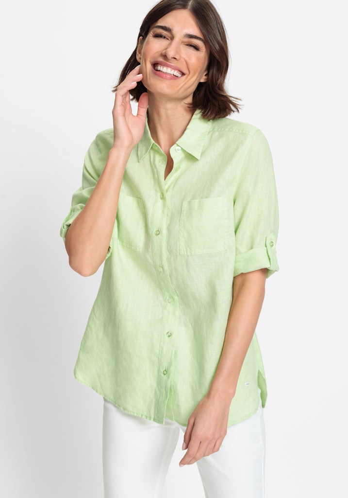 Olsen dámská lněná košile 12001786/50200 Zelená 38