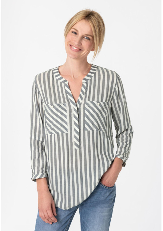Timezone Camicetta Tunica Donna Loose Fit 17-0129 - 70% Lana 30% Seta, Manica Corta, Vestibilità Ampia - 4