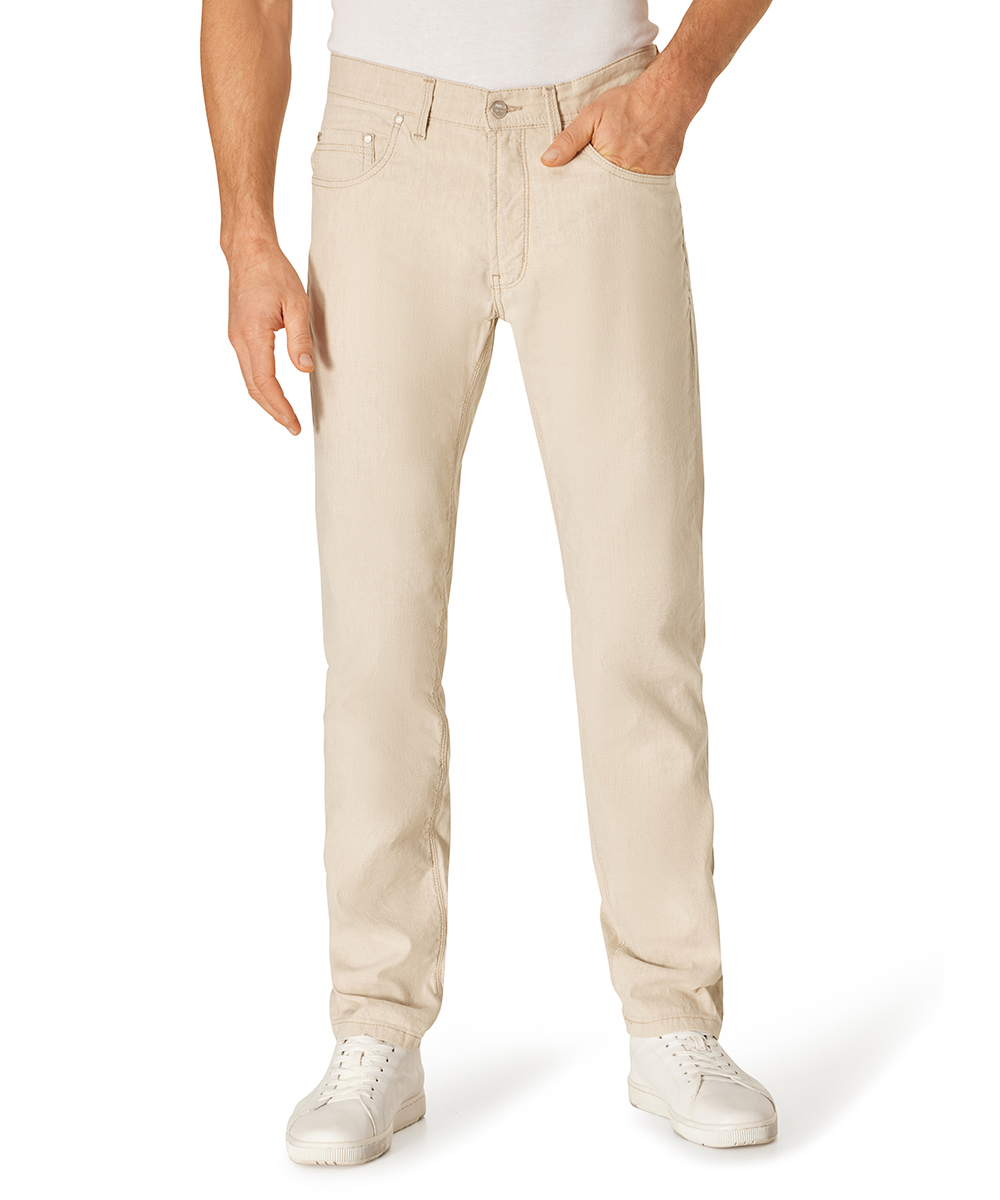 Pioneer pánské lněné letní kalhoty Rando 16801 2200 1001 Béžová W33/L32