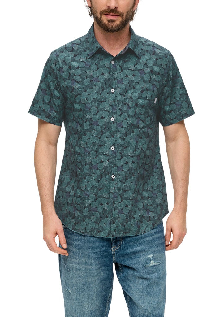 s.Oliver pánská košile s krátkým rukvem 2143535 59A1 Zelená XL