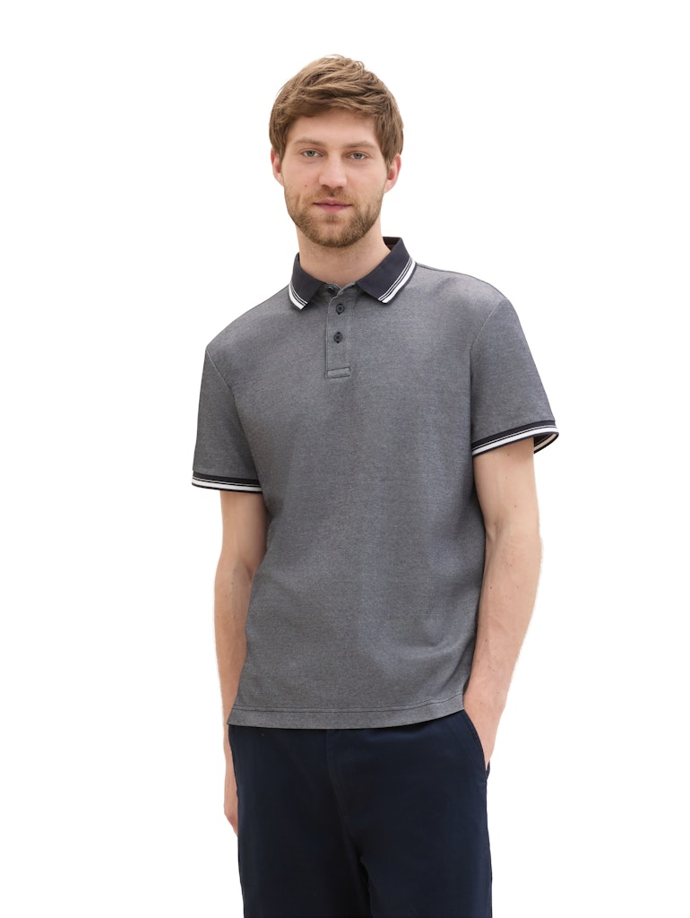Tom Tailor pánské triko s límečkem COOLMAX® 1041795/10668 Modrá XL