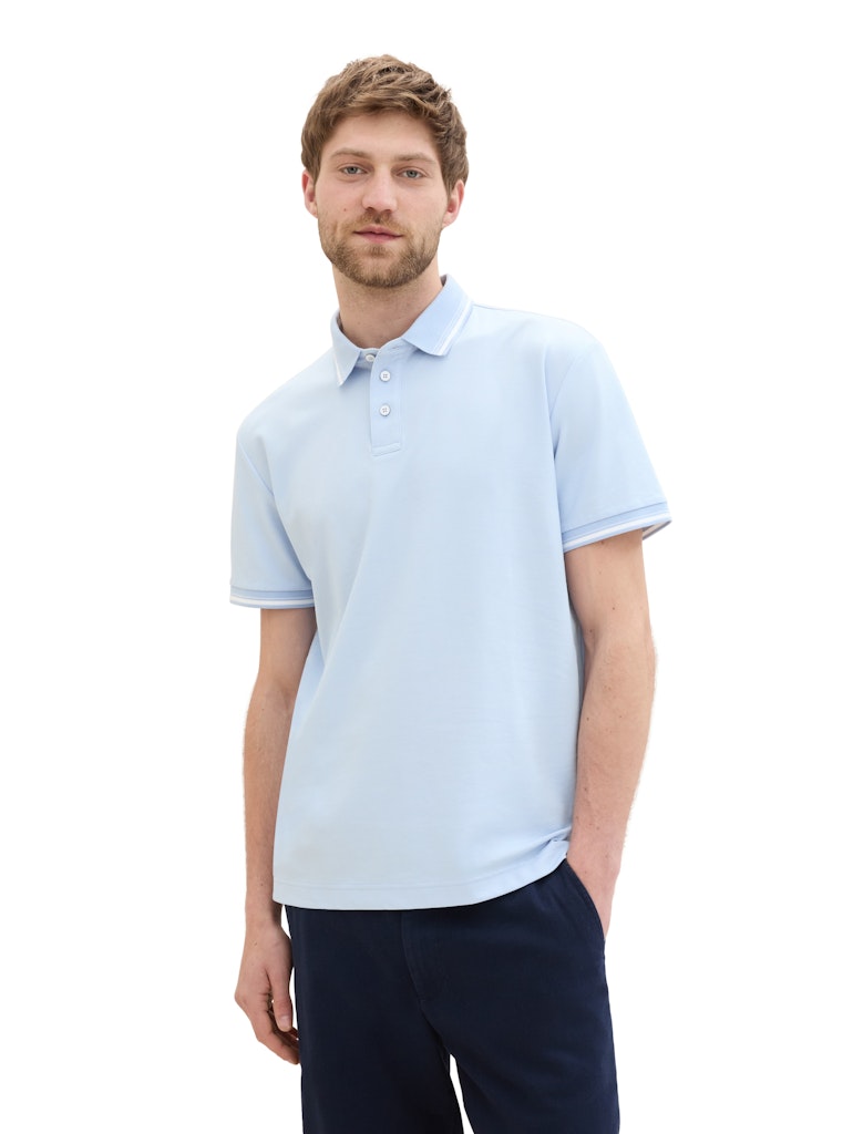 Tom Tailor pánské triko s límečkem COOLMAX® 1041795 35271 Modrá XXL