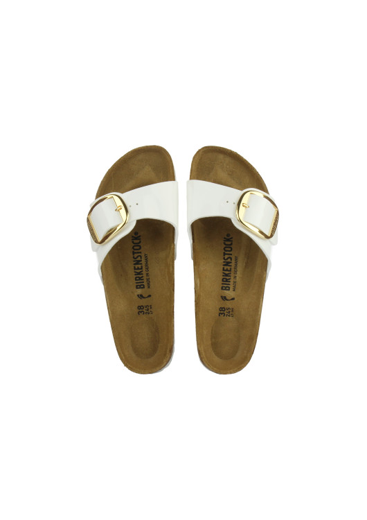 Birkenstock Madrid Big Buckle dámské pantofle bílé