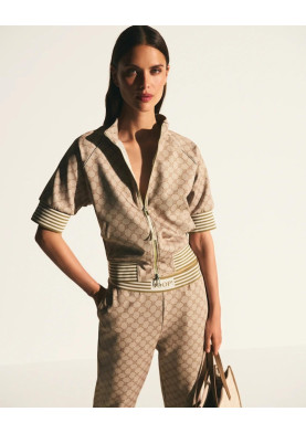 Mikinová bunda Tayla v béžové chrpové barvě