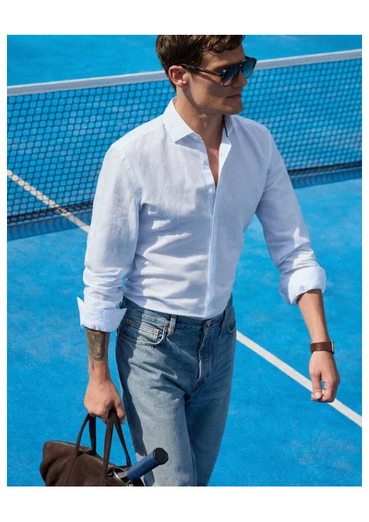 Olymp Level Five Body Fit pánská lněná košile