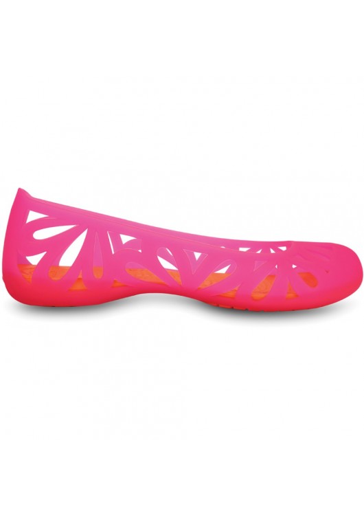 Crocs Adrina III Flat Vibrant Pink Coral Orange Superjeans.cz